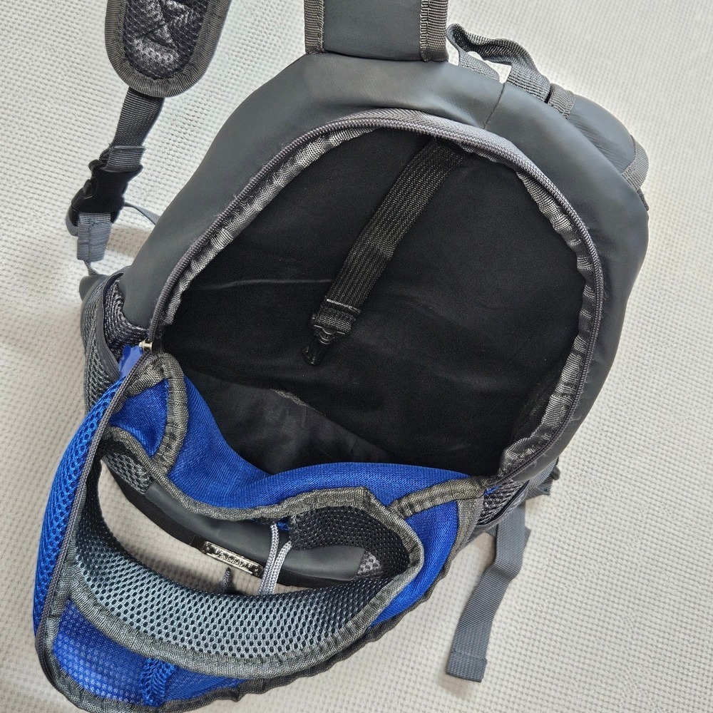 Classic Fashion Collection Pet Carrier Backpack Blue Grey Mesh Small Dog Cat 12" - Picture 8 of 9